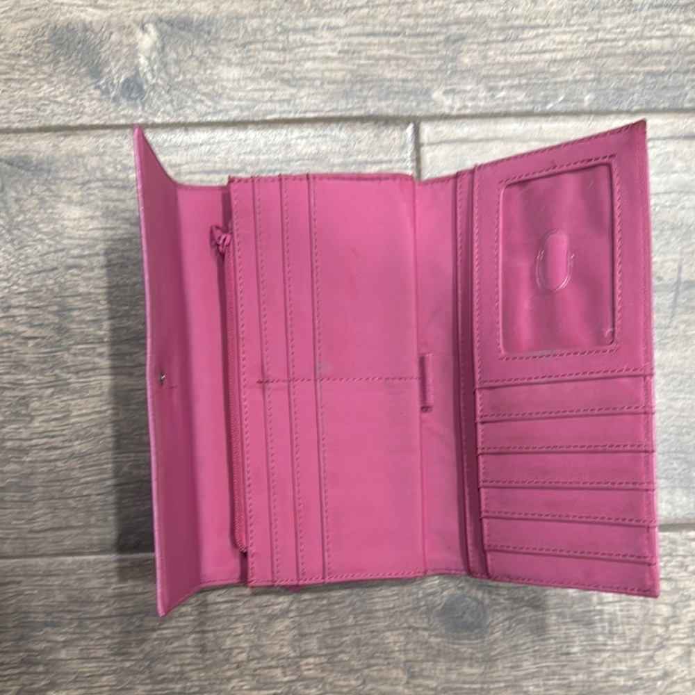Liz Claiborne Pink Wallet with Card Slots and Bill Compartment